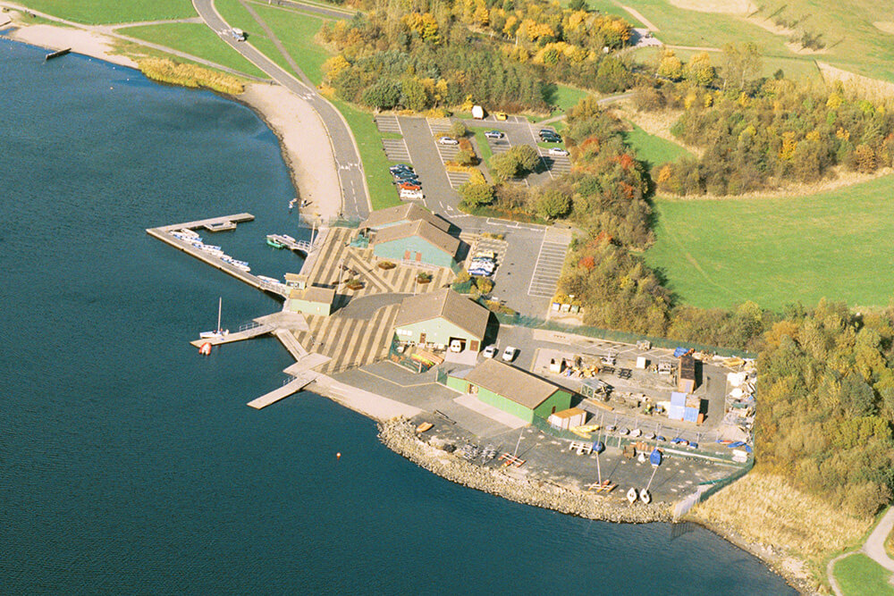 aerial view of park